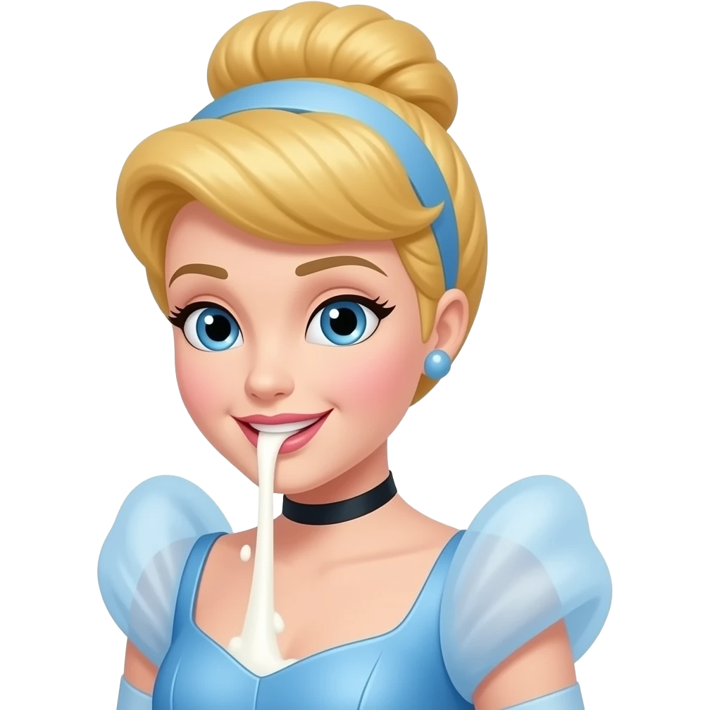 Cinderella spitting up milk emoji