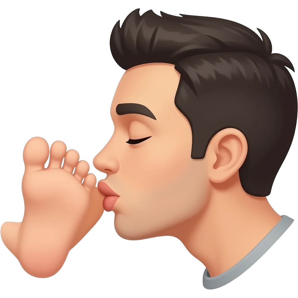 Beijando pézinho emoji