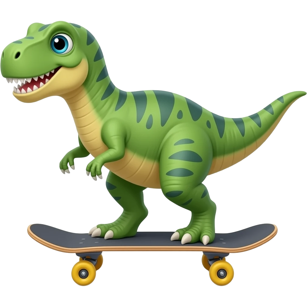 Dinosaur on a skateboard emoji