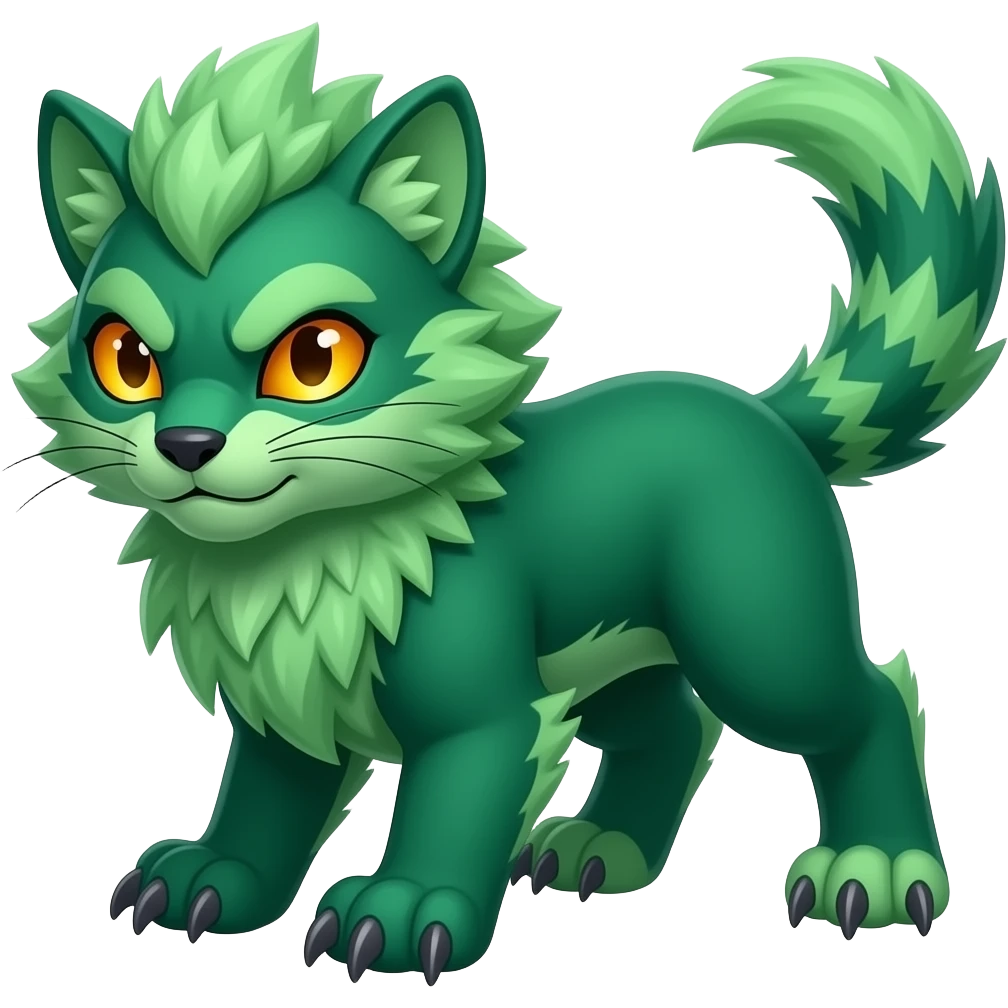 Final form of Emerald Meowzer, Stage 2, grown up, Fierce emoji