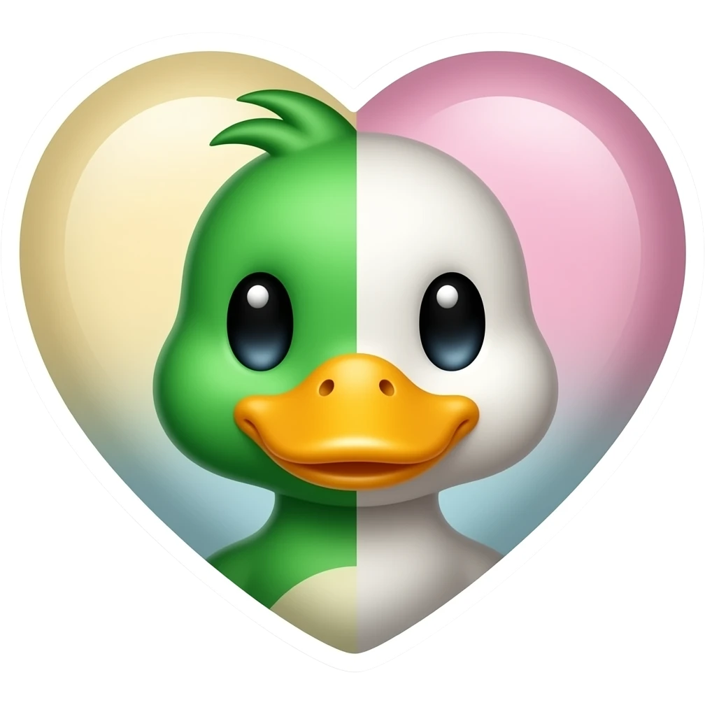 ♥️🦆این دو تا رو ترکیب کن و ی استیکر خوشگل بساز emoji