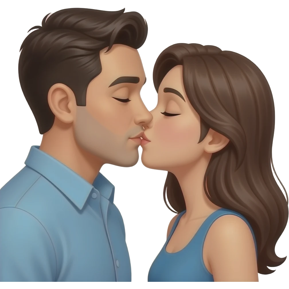 me n my girl kissing emoji
