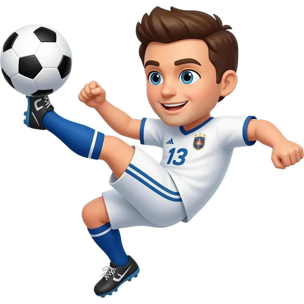 Galactic Sports! logo q contenga a un jugador de futbol haciendo una chilena en el espacio emoji