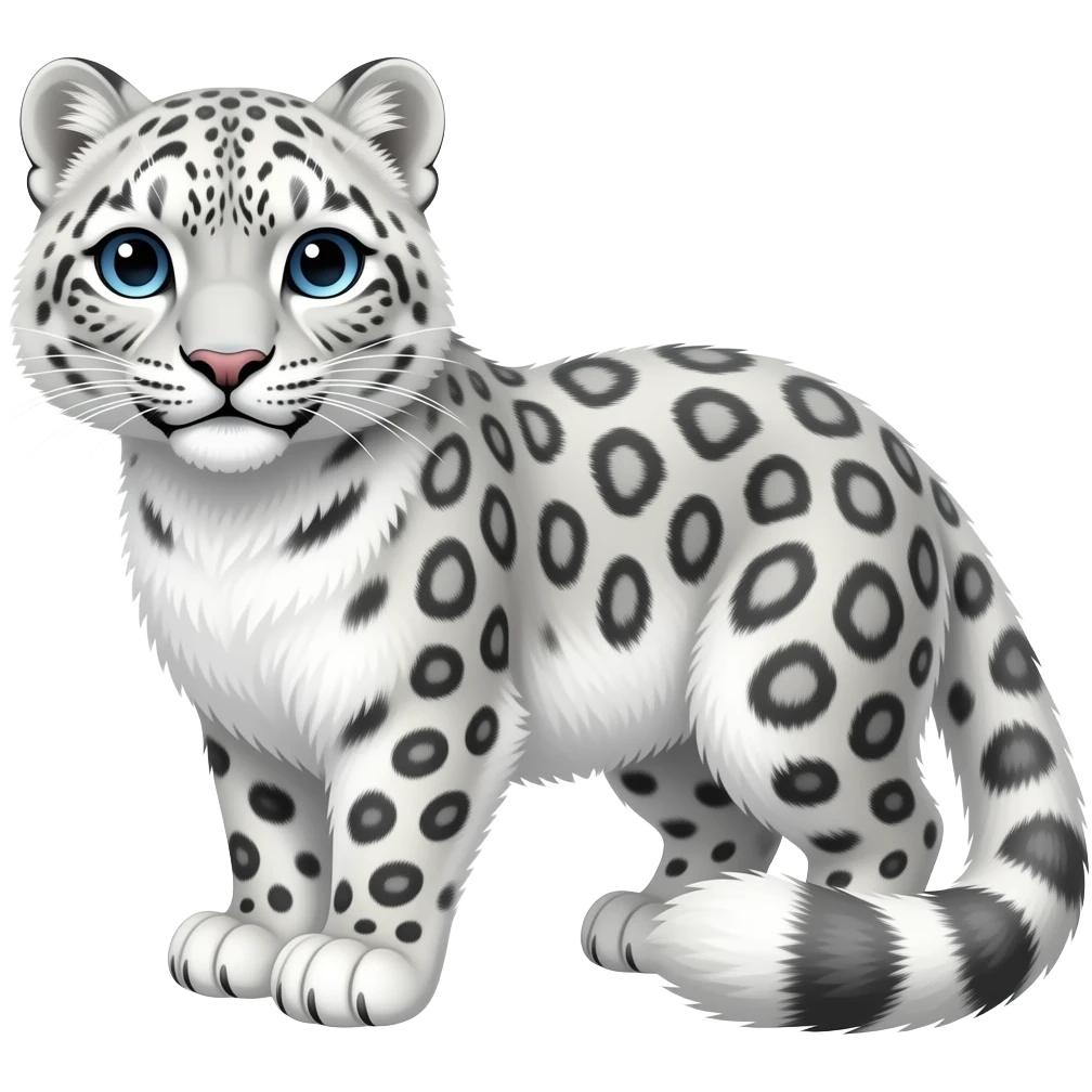 Fluffy snow leopard emoji