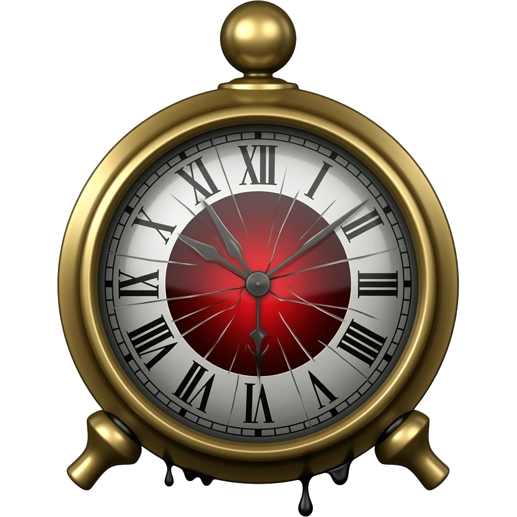 a cursed clock emoji