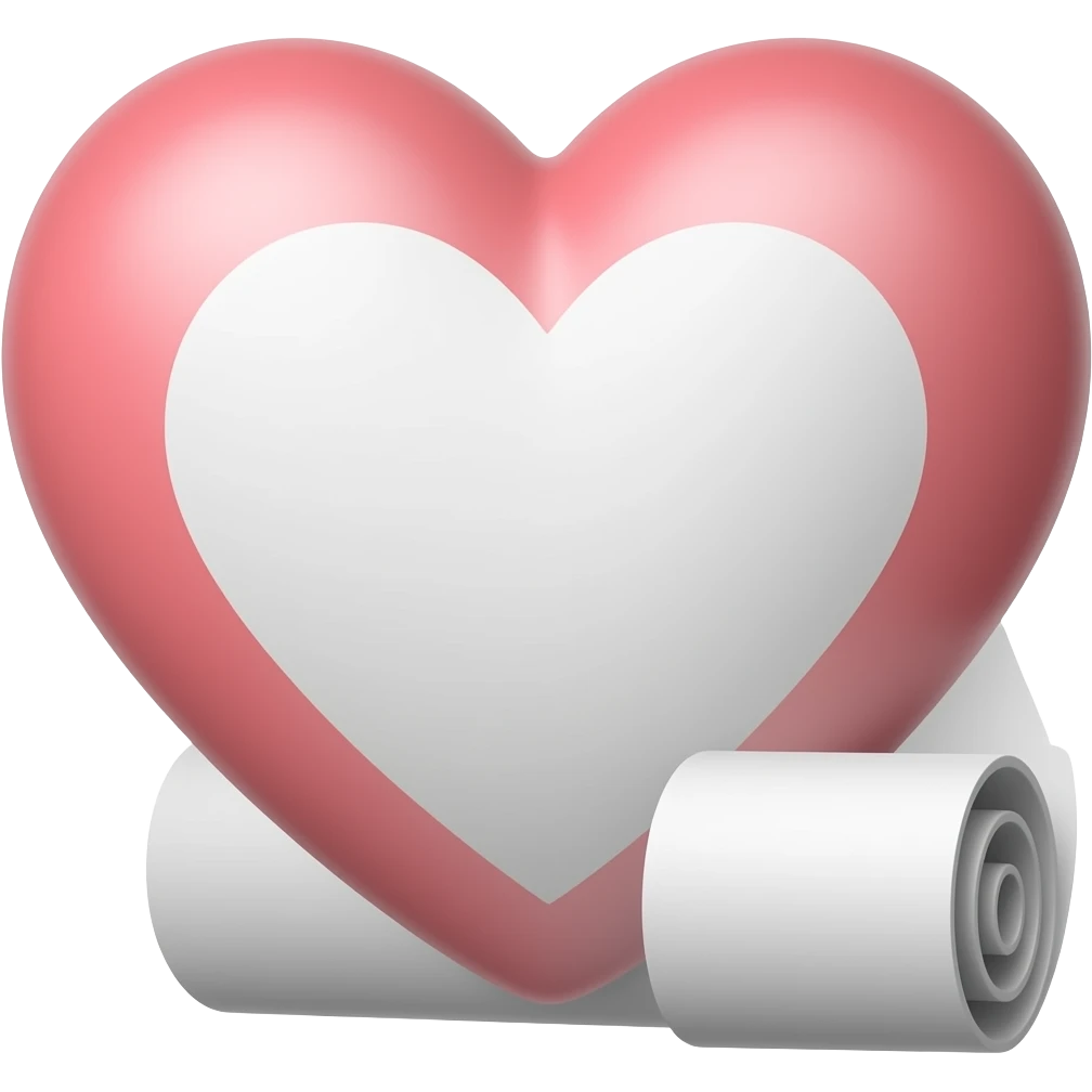 scroll, heart and mind emoji