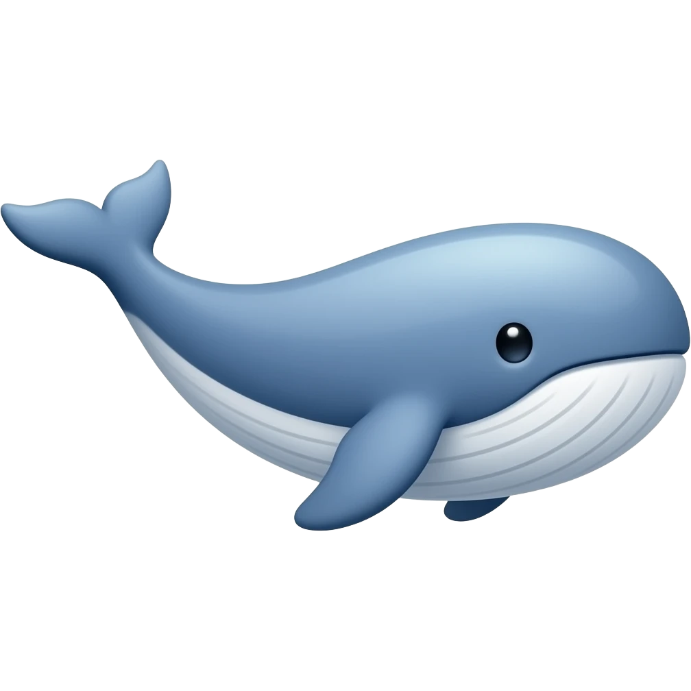 Create high-quality glossy emojis with a vibrant modern style.Make the emojis look premium, shiny, and eye-catching with bright highlights, smooth gradients, soft reflections, and glowing details. Whale  emoji emoji