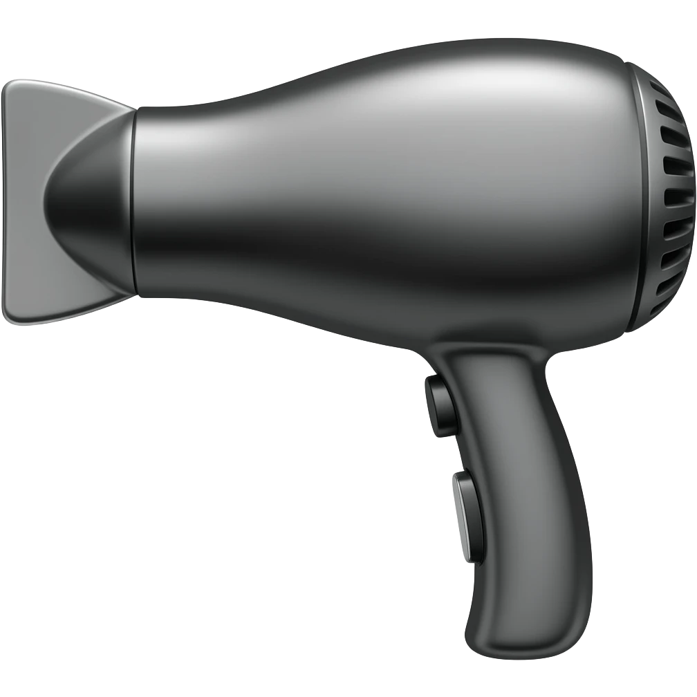 black and white simple hairdryer icon emoji