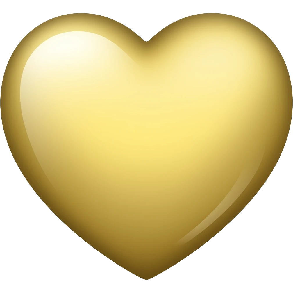 Бело-золотое сердце emoji