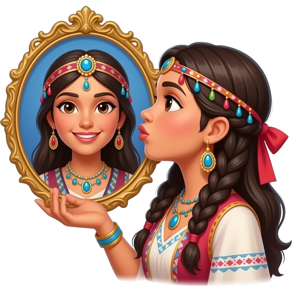 Цыганка целуется с цыганом emoji
