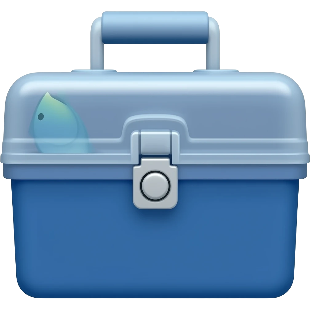 blue tackle box, emoji, fishing emoji