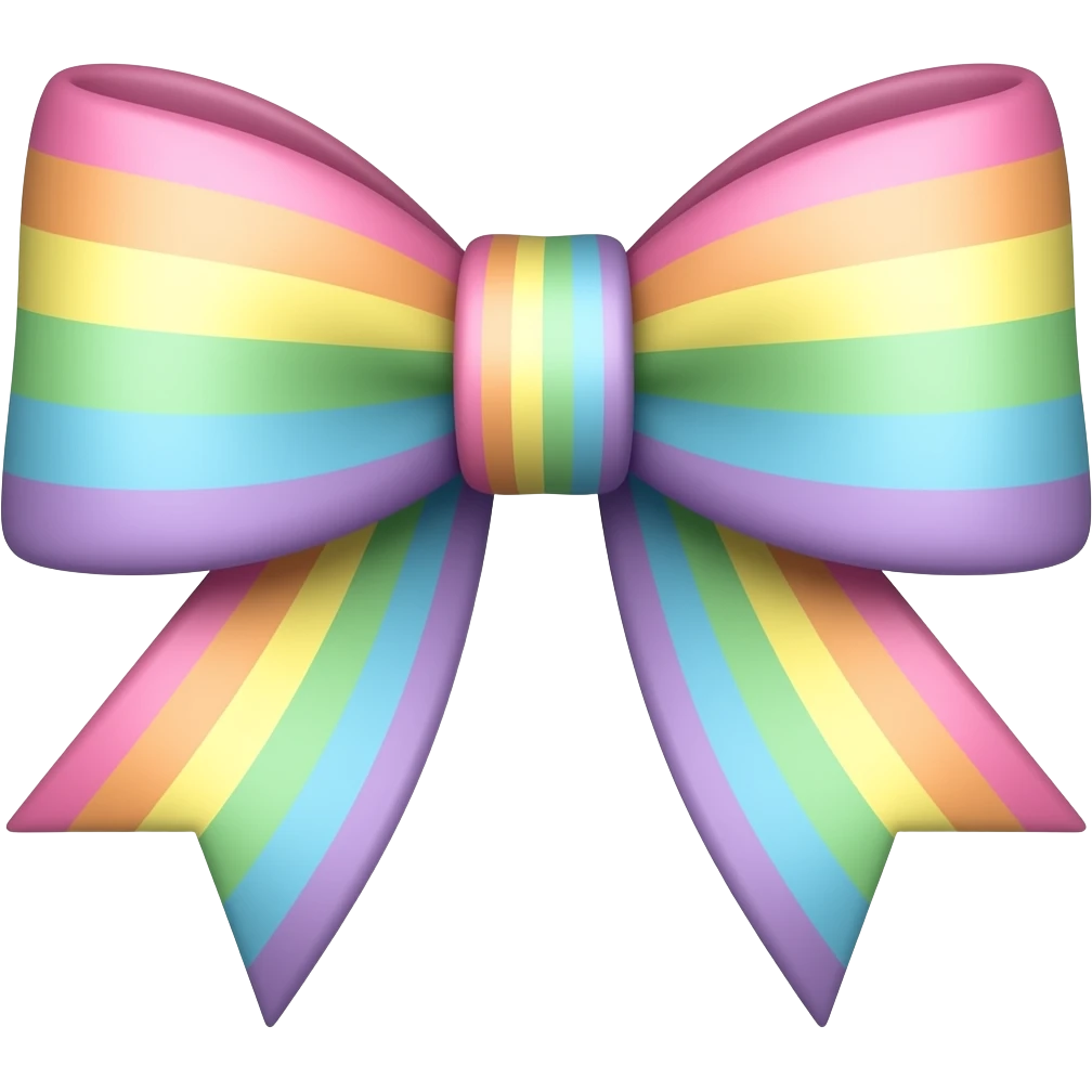 pastel rainbow bow emoji