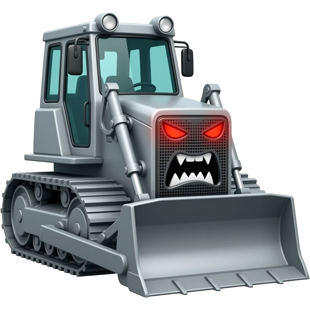 super angry  bulldozer emoji