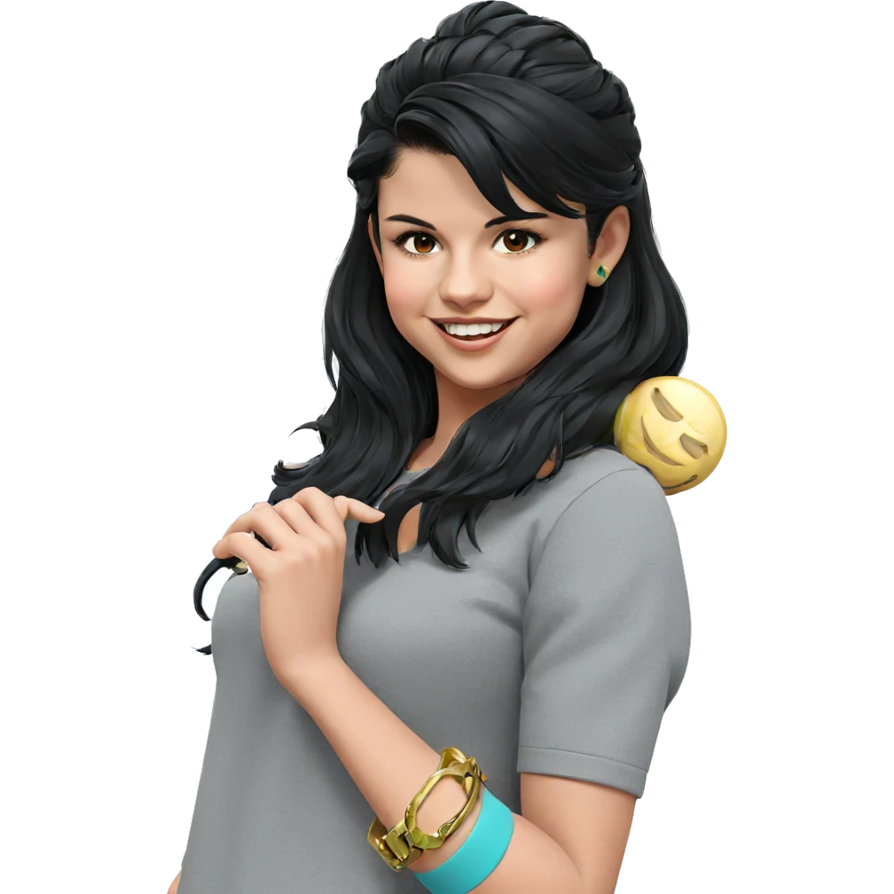 smiling girl with black hair emoji