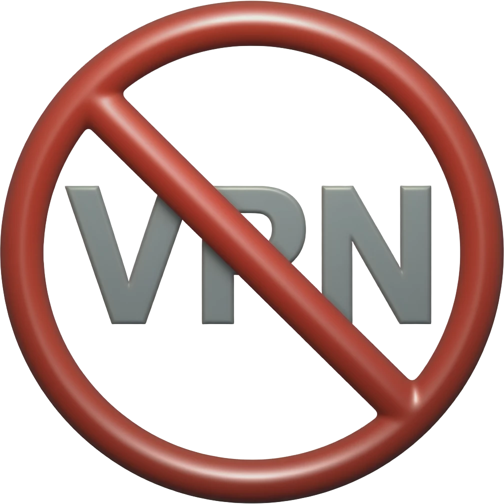 буквы VPN в перечеркнутом красном кругу emoji