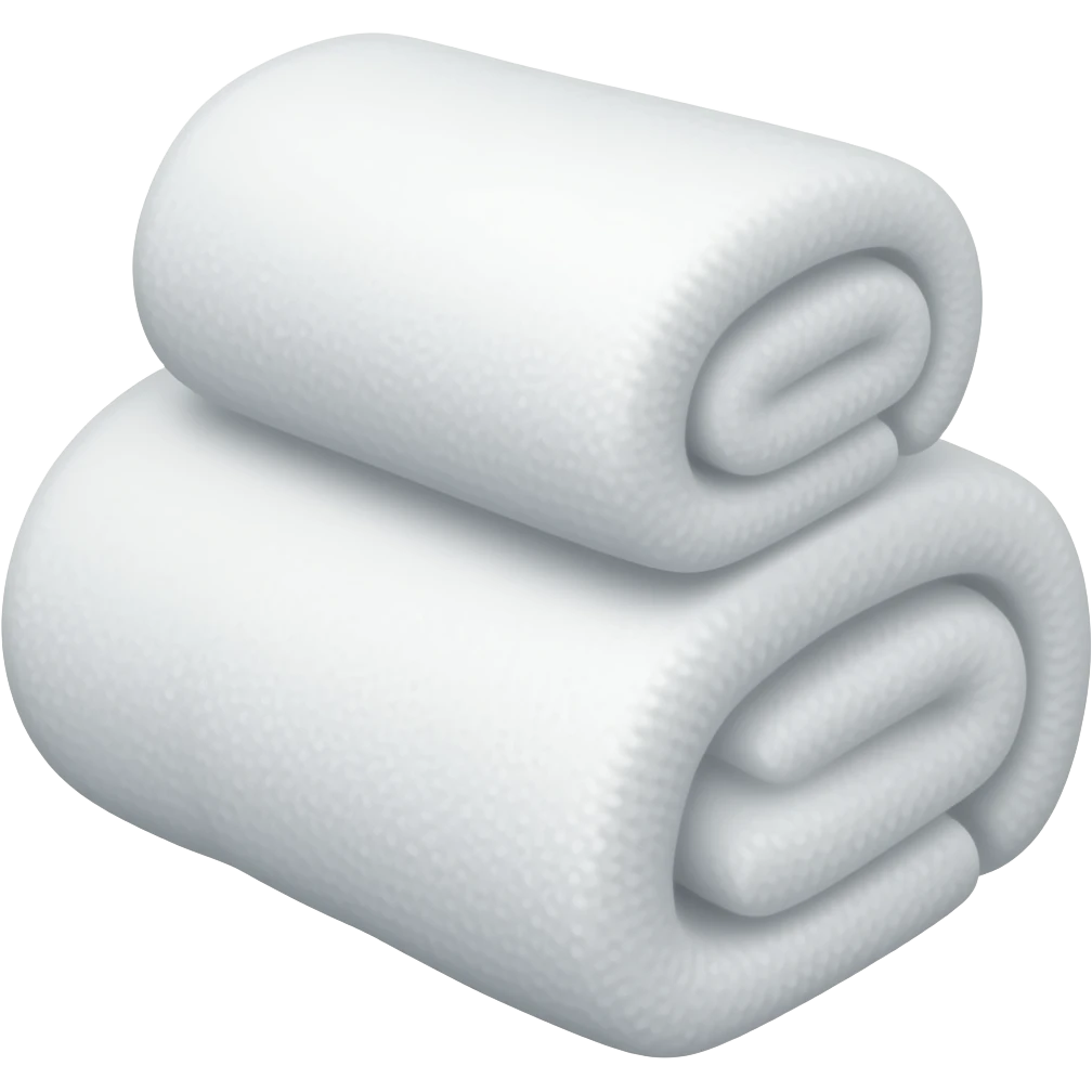 Three rolled up white towels; one on top two on the bottom emoji