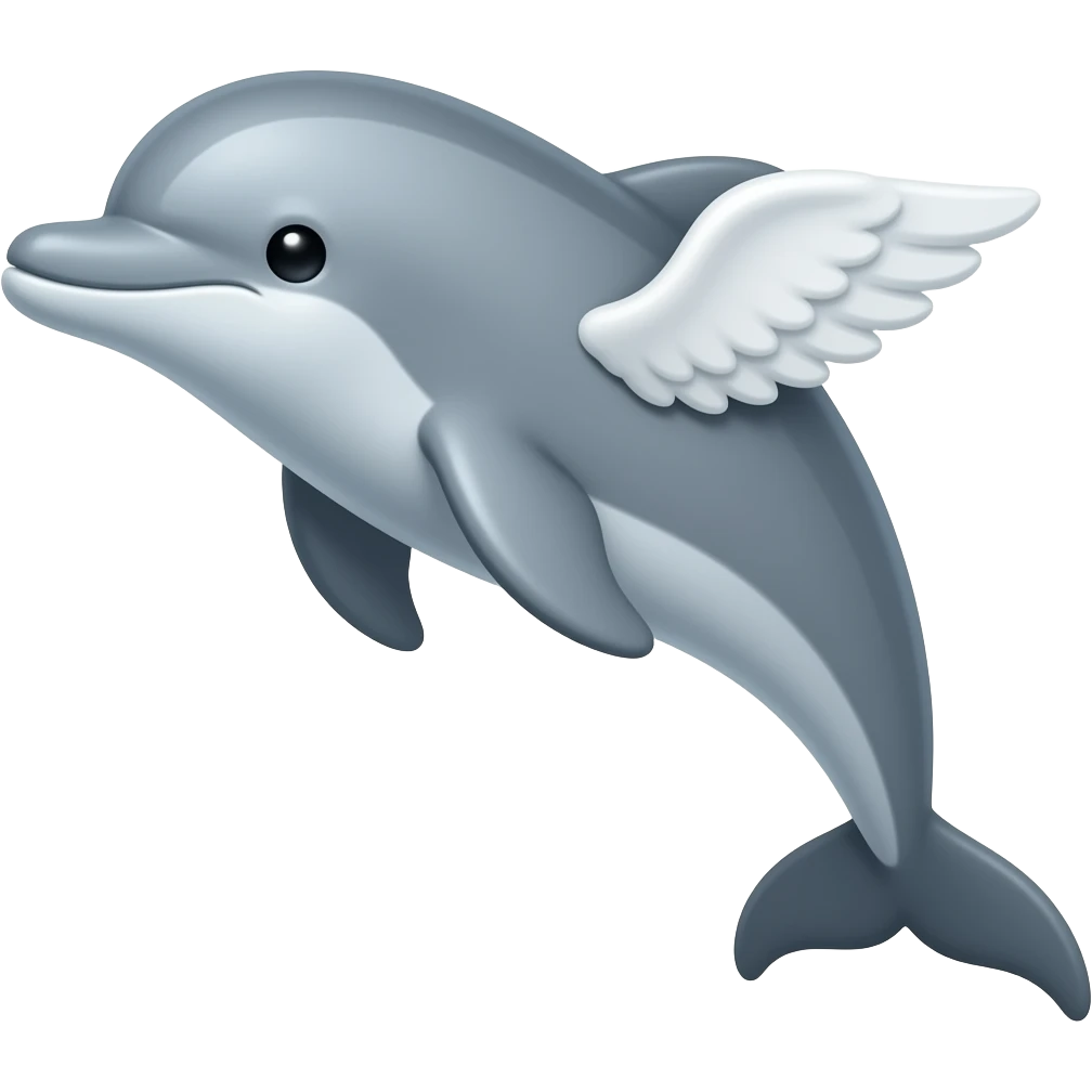 🐬dolphin emoji but with little white wings emoji