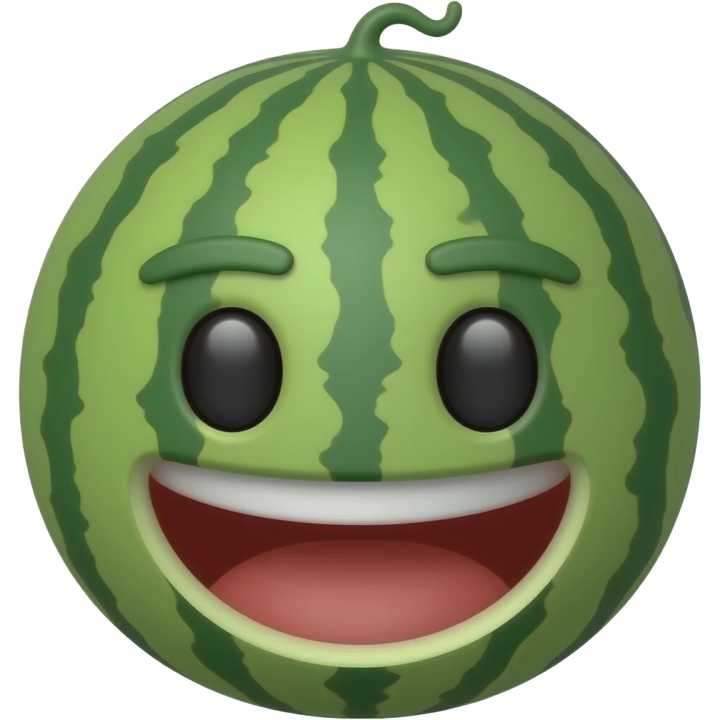 watermelon face, half body emoji
