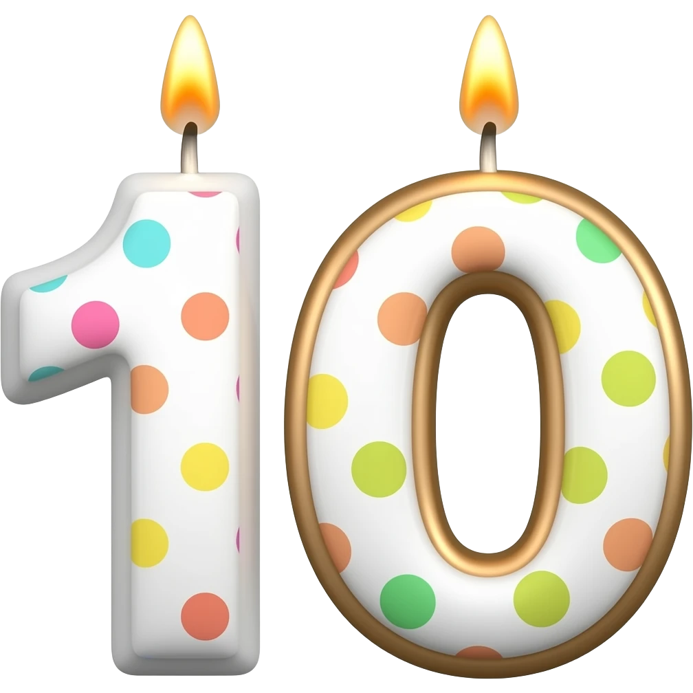 NUMBER 10 BIRTHDAY CANDLECANDLE emoji
