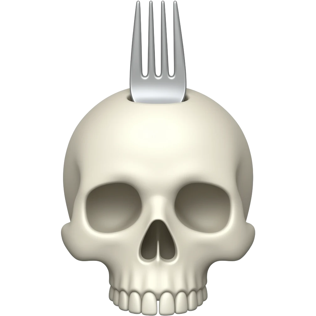 해골모양 포크꽂힘 emoji
