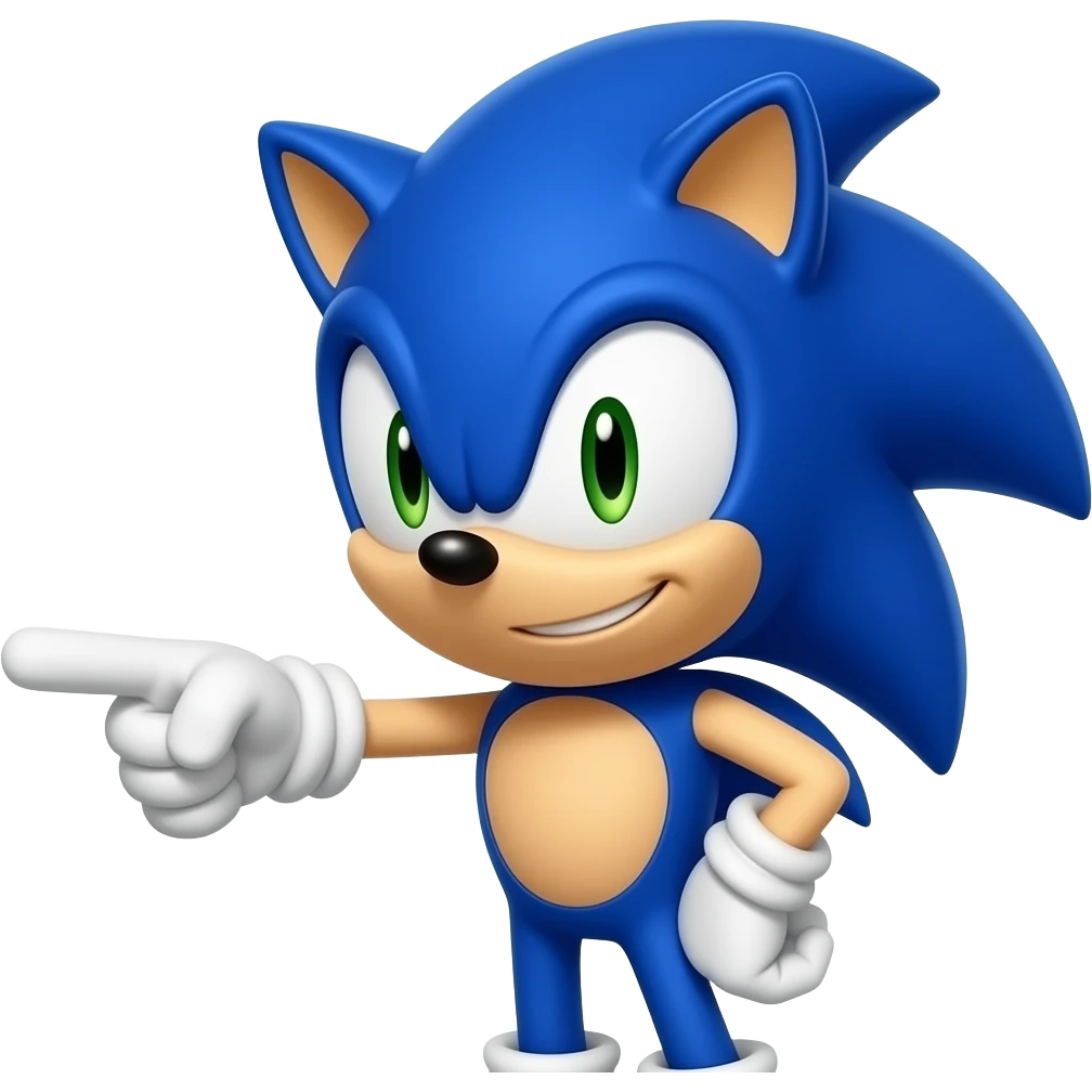 Sonic, qui te pointe du doigt qui te dit, et qui emoji