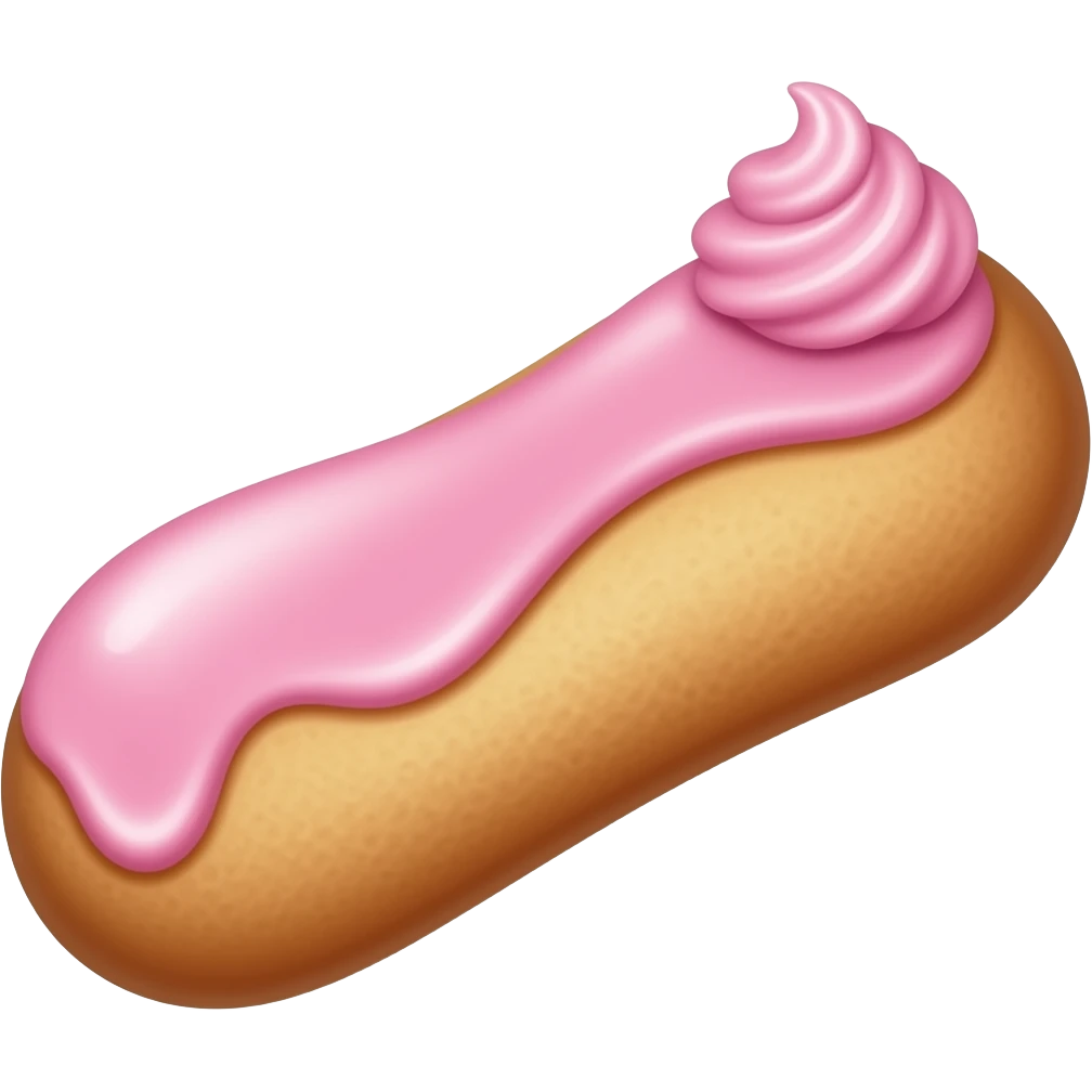 Эклер с розовым кремом emoji
