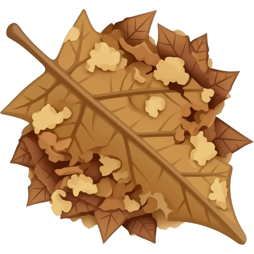 🟩 ground with Brown leaves top down no background emoji