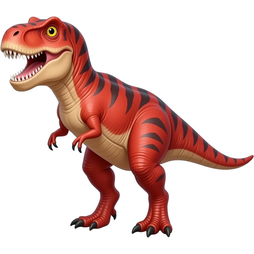 Yellow eyes red skinned T. rex emoji