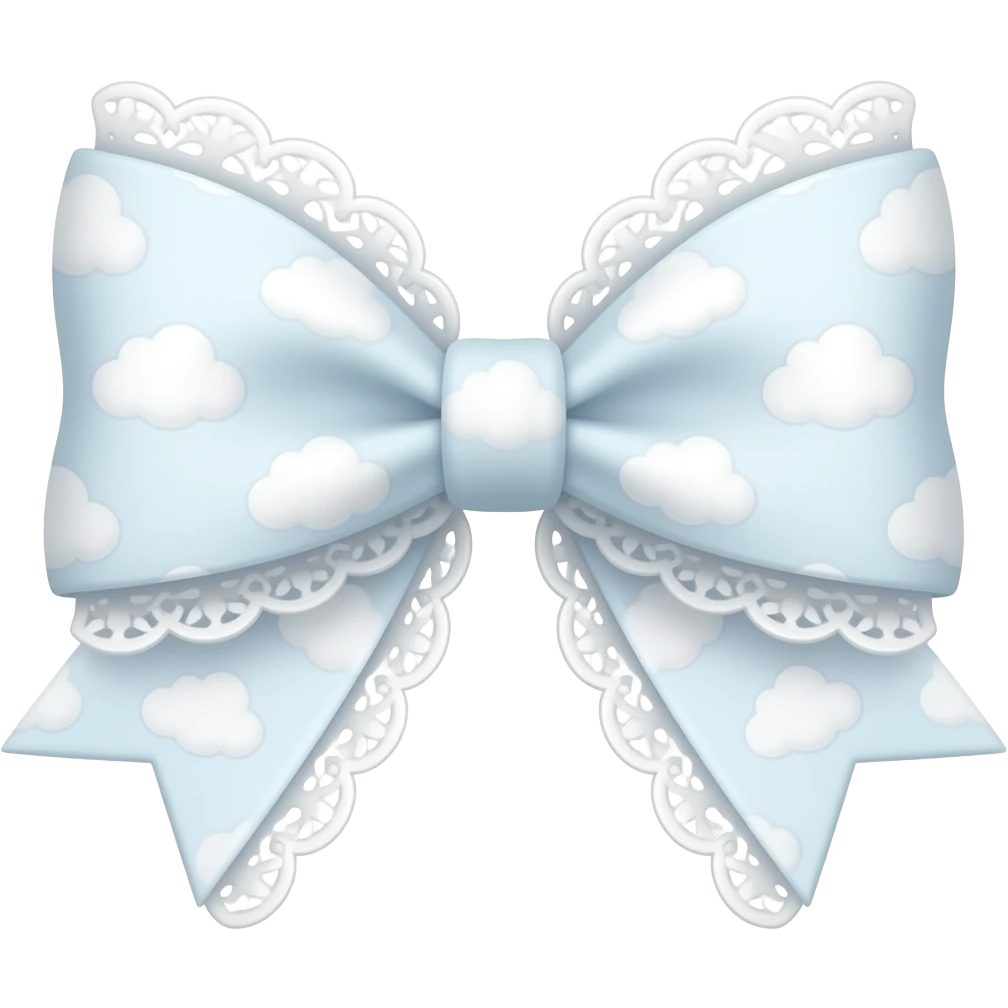 Cute cloudy white bow lace coquette bow emoji