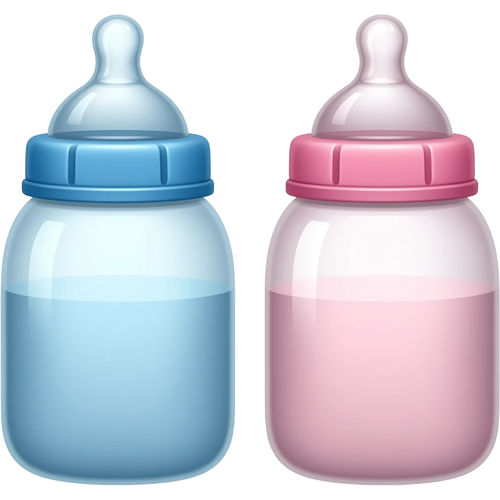 Blue and pink baby bottles emoji