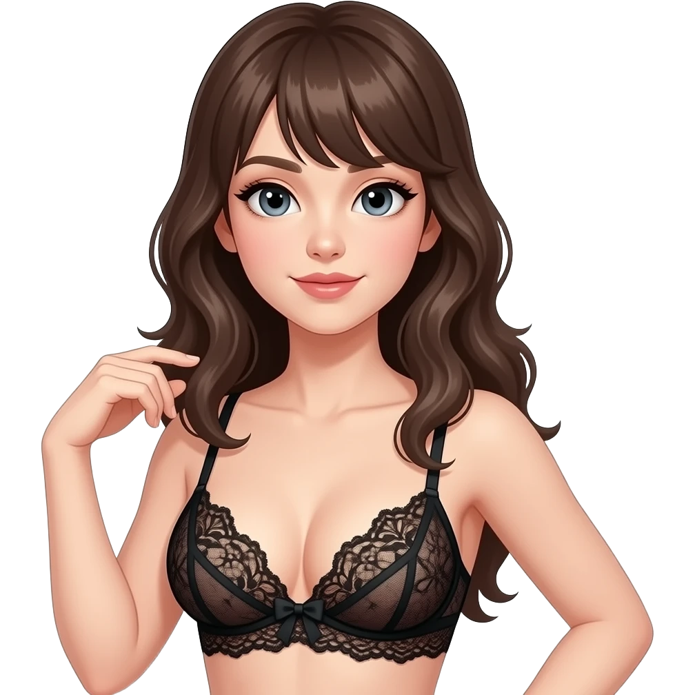 ブラジャーにされた地雷系の女の子 emoji