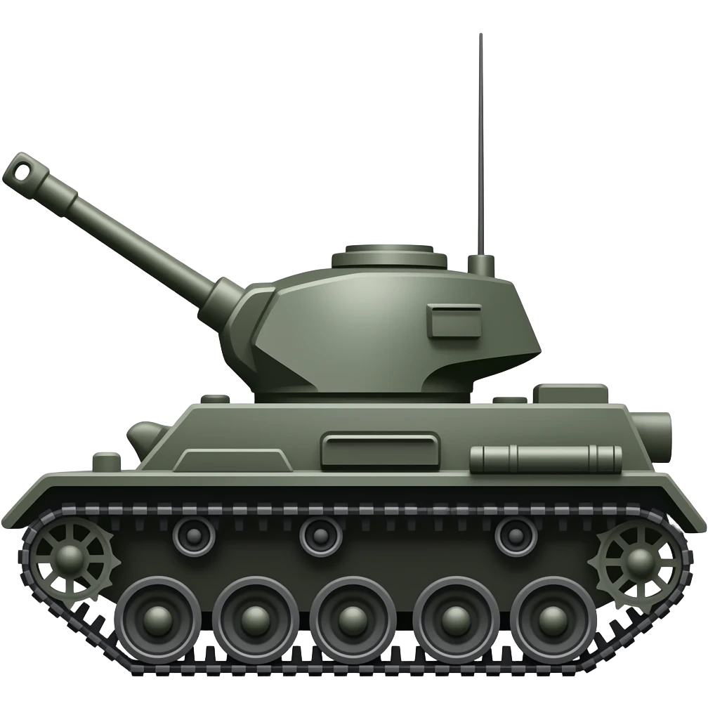 Copy uchun yubor menga harbiy Tank emojini qora bo'lsin yondan emoji