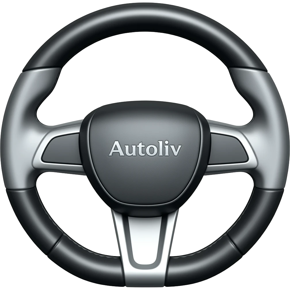future steering wheel with Autoliv logo (https://ro.wikipedia.org/wiki/Autoliv#/media/Fișier:Autoliv_logo.svg) emoji
