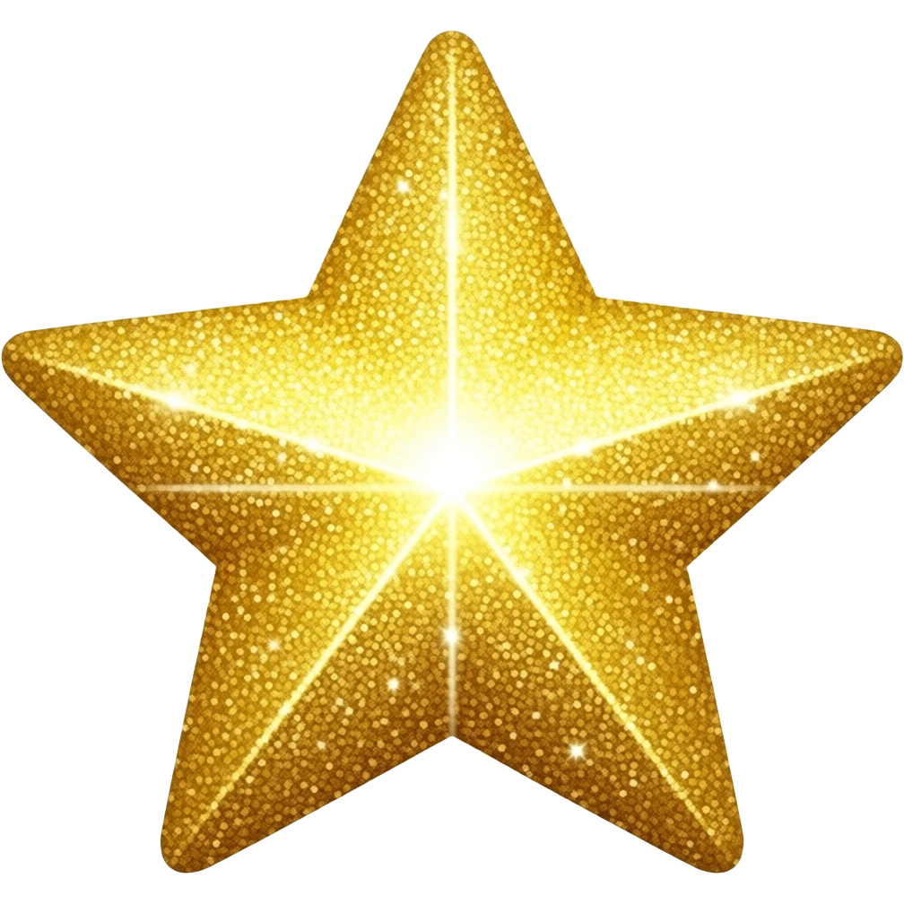 golden star with sparkles shooting out from the center emoji