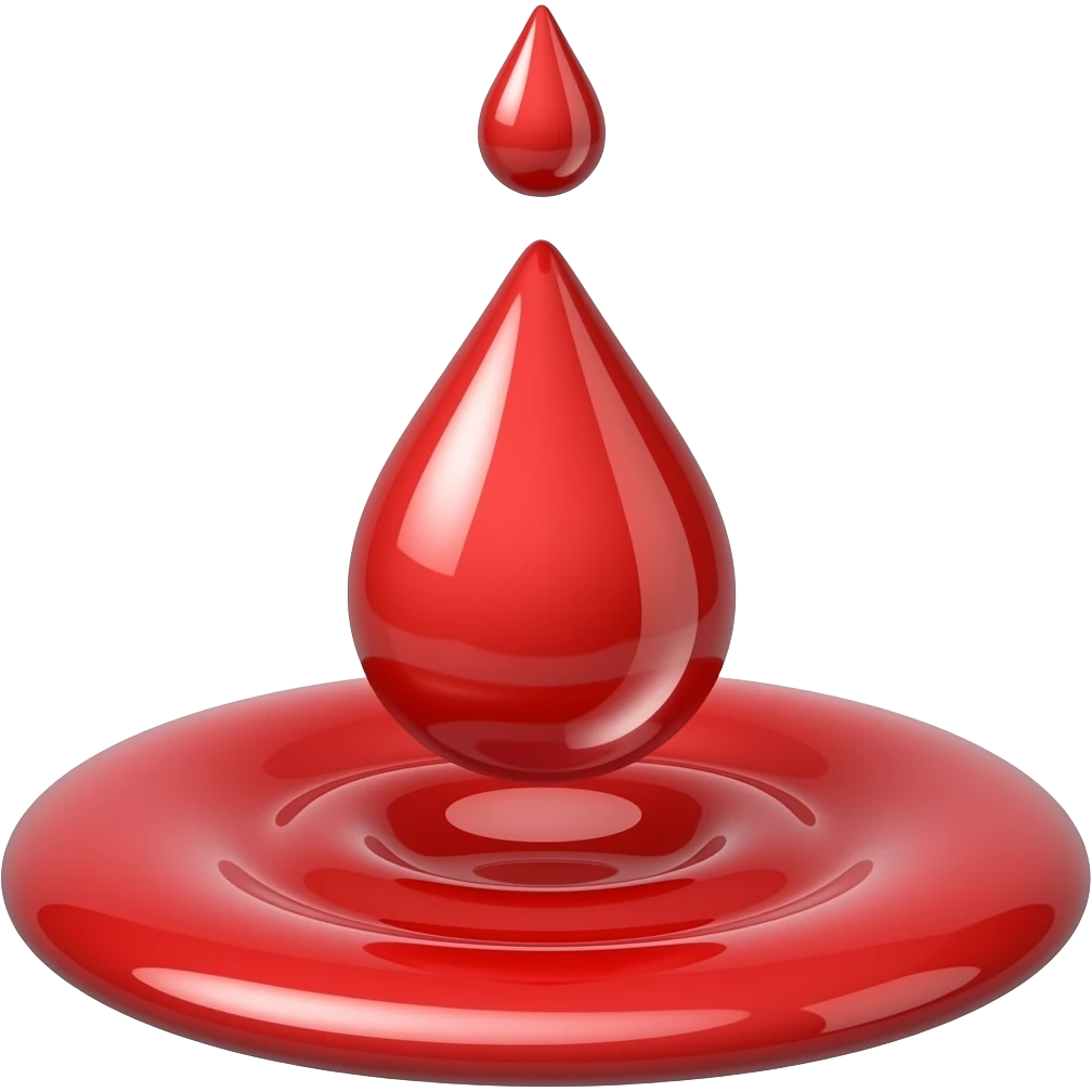 Red Droplets dropping into a red puddle emoji