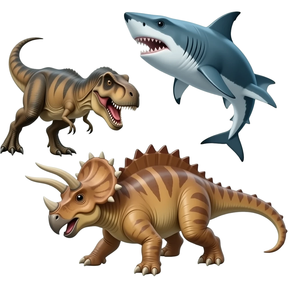 🦖 vs 🦈 battle attack 🦕 emoji