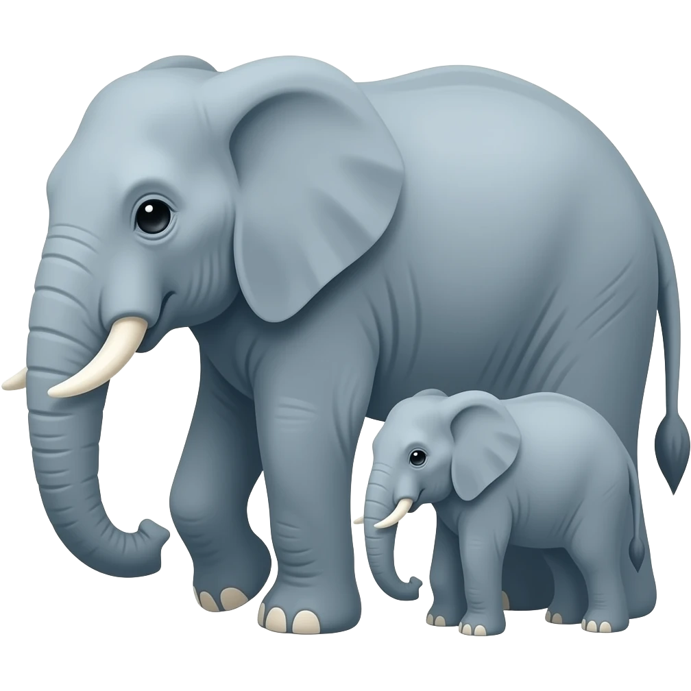Elephant and calf emoji