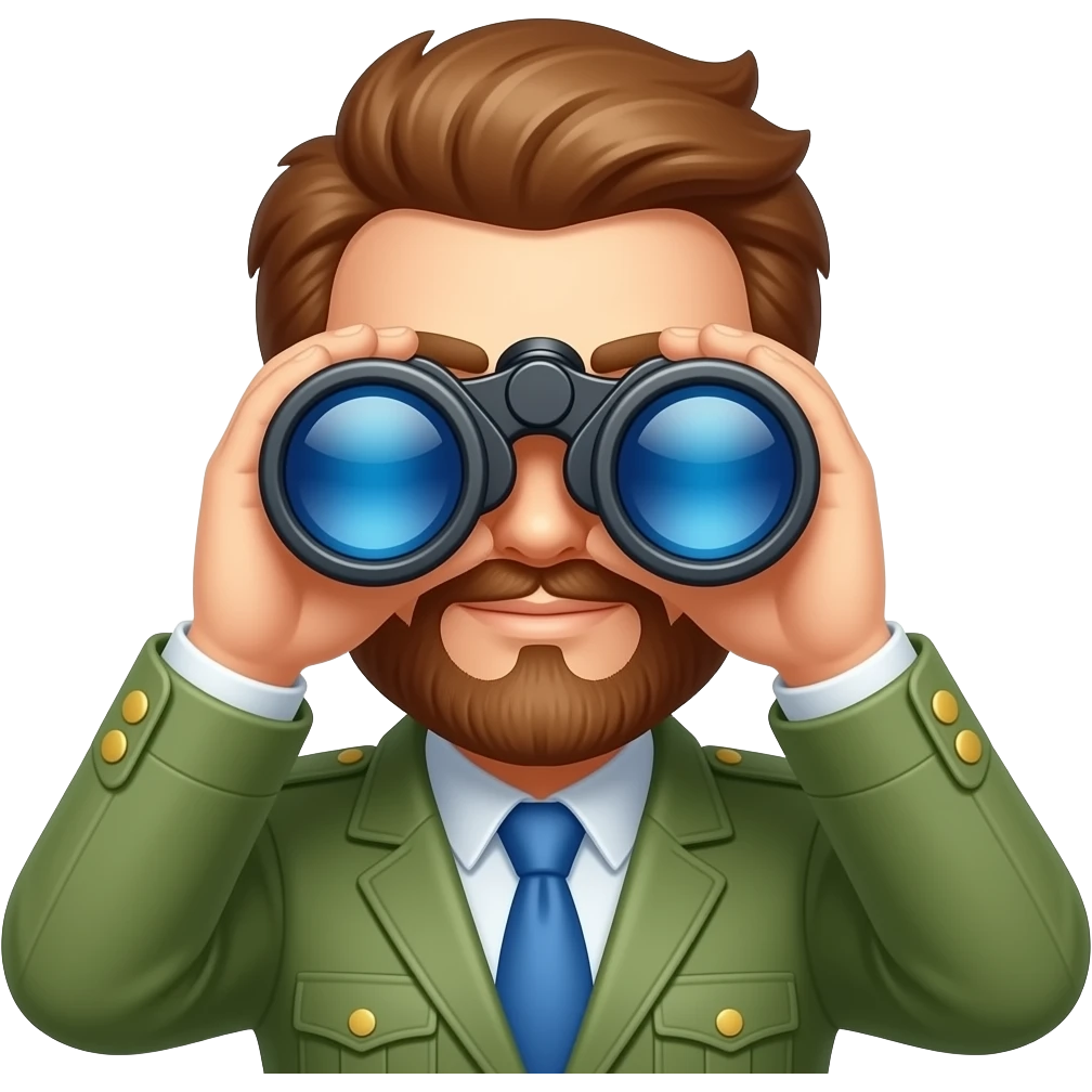 Ruster looking thru Benoculars emoji