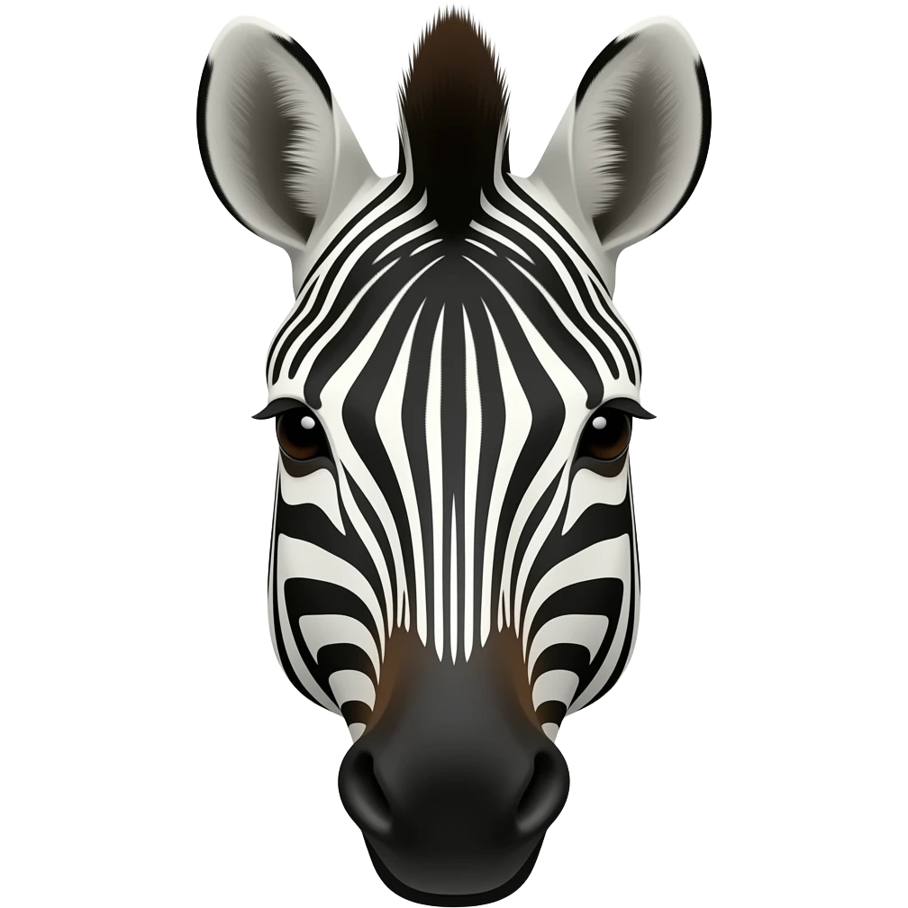 zebra, portrait, front face, realistic emoji