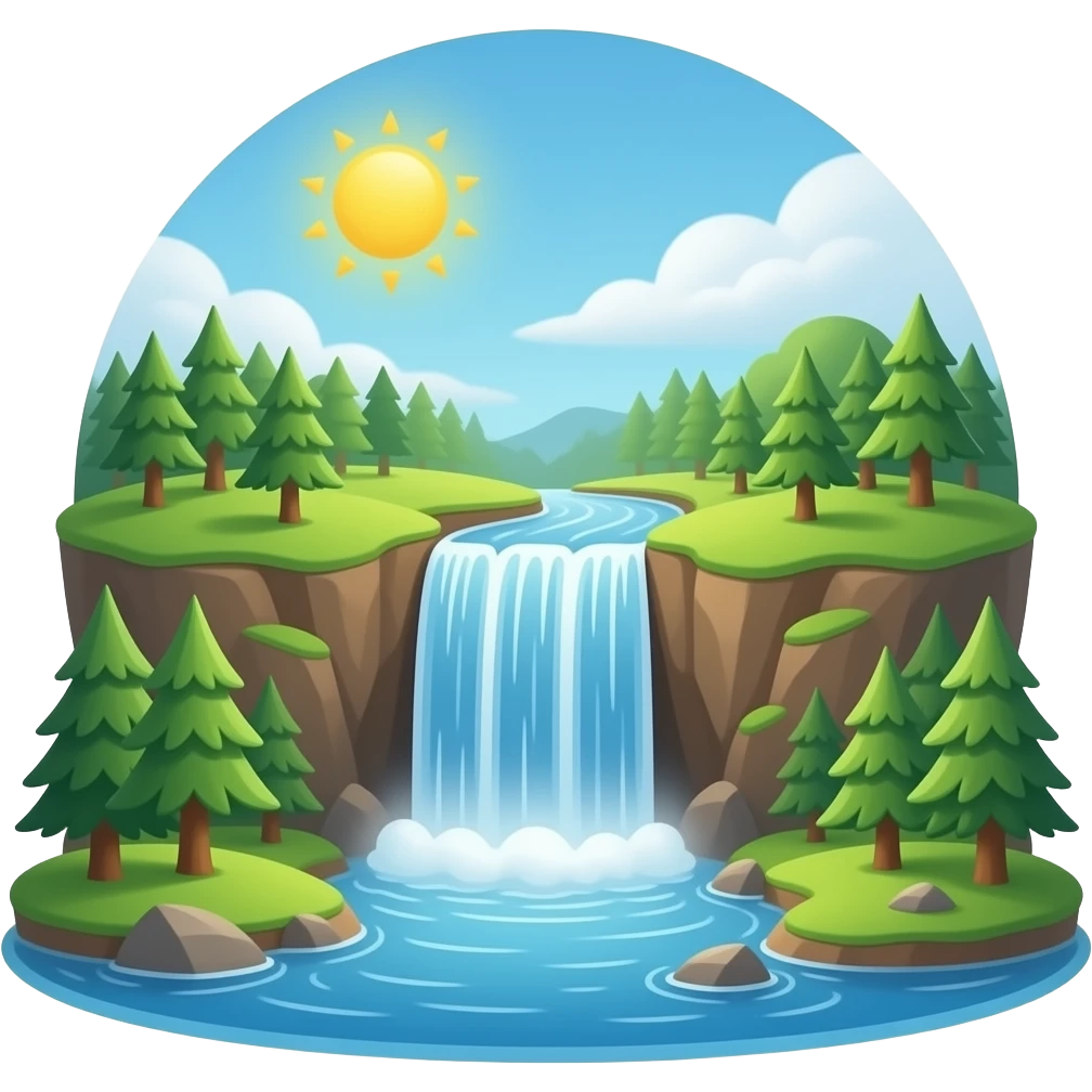 Водопад  без рамки emoji
