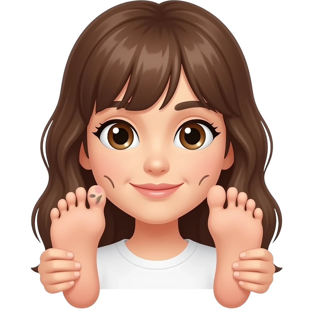 Woman scratching her soles feet emoji