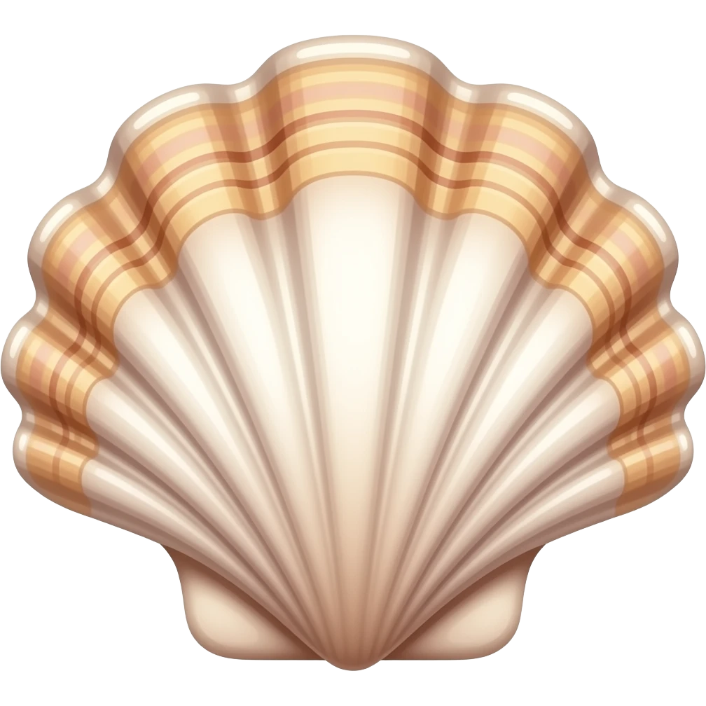 Scallop shell moving emoji