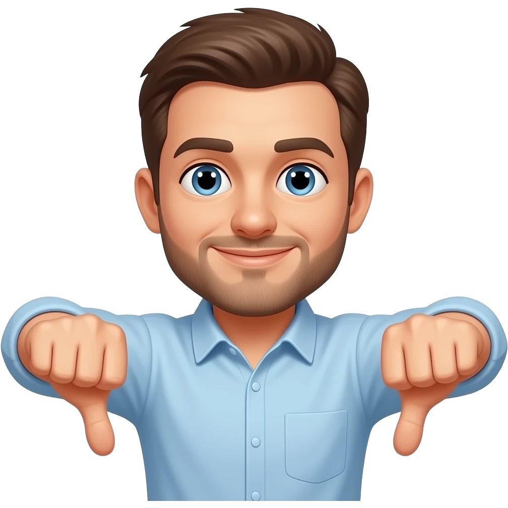 picture of a man with 2 thumbs down saying milk the cow emoji