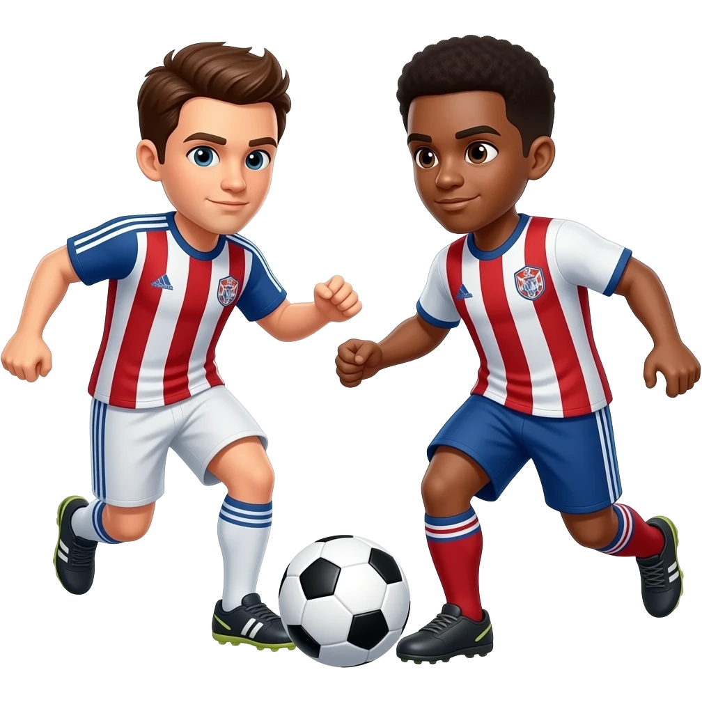 2 SOCCER PLAYERS DOING A CONTRATTAC WITH A Ball emoji