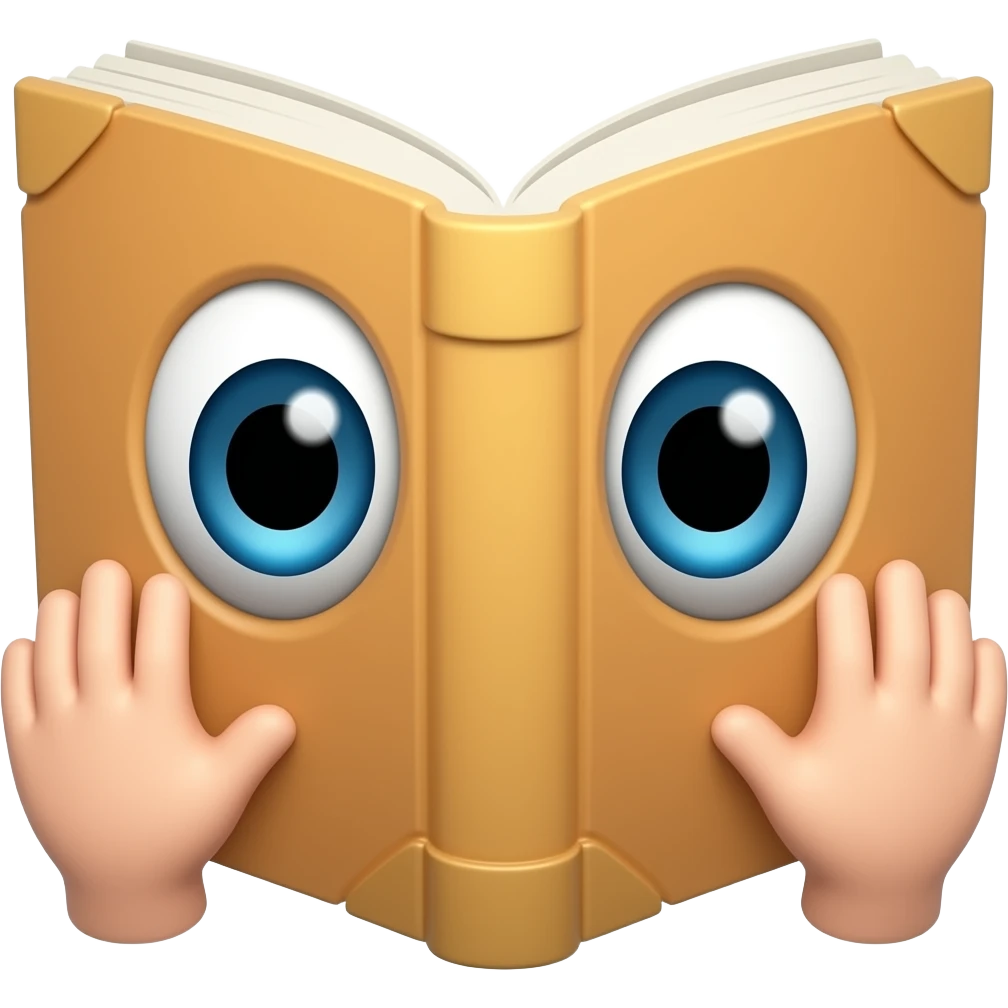 Зроби книгу хай там будуть намальовані очі та зроби руки emoji