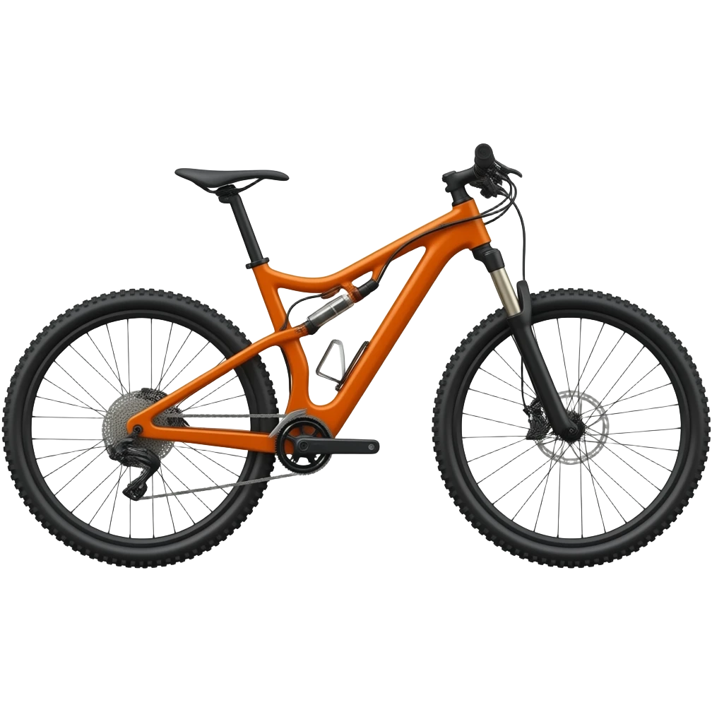 Orange dual suspension mountianbike  vertical suspension emoji