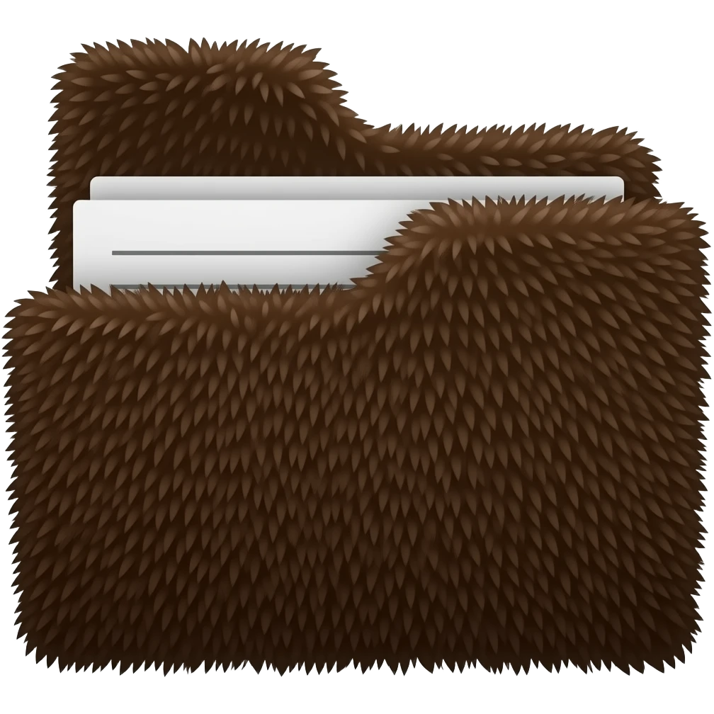 dark brown fluffy file folder emoji