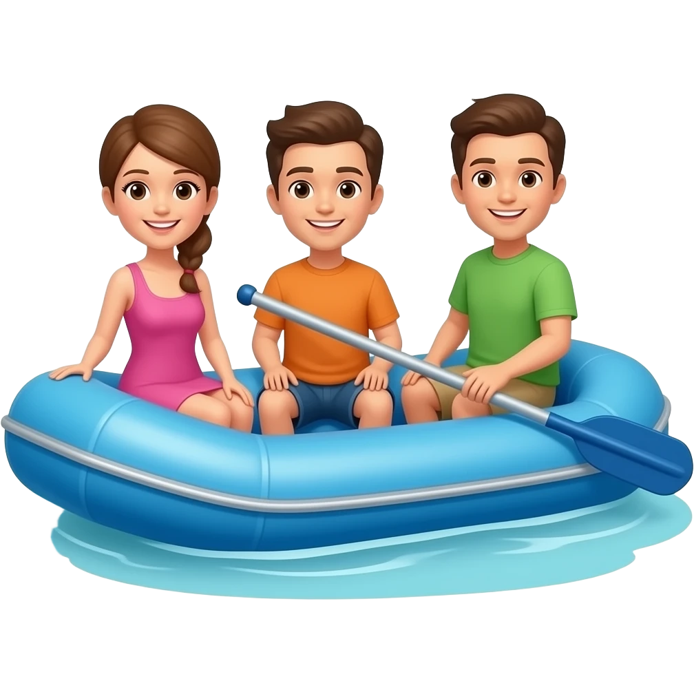 inflatable 3 boat with people color #003B73 emoji