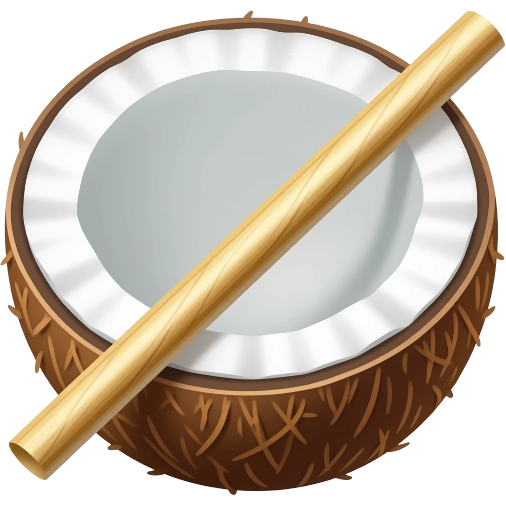 Coconut straw emoji