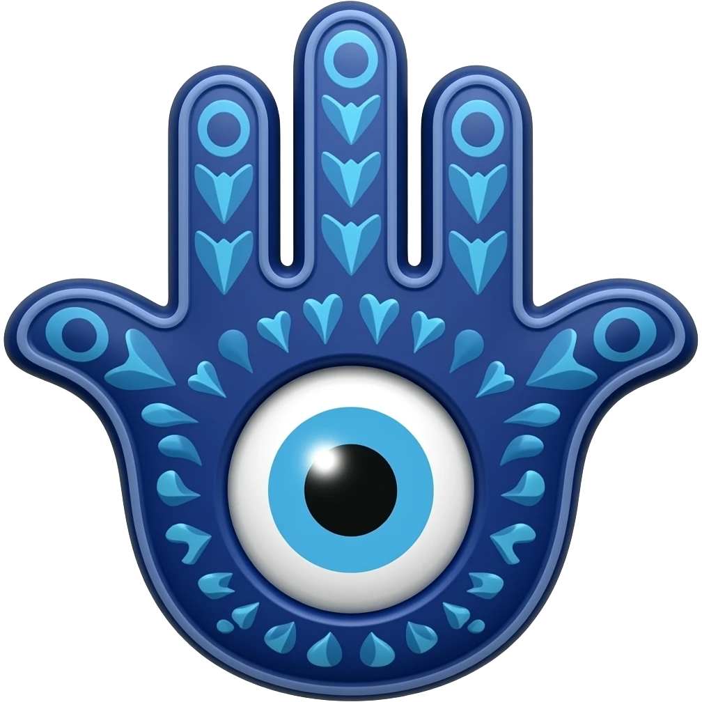 The evil eye hamsa dark blue emoji
